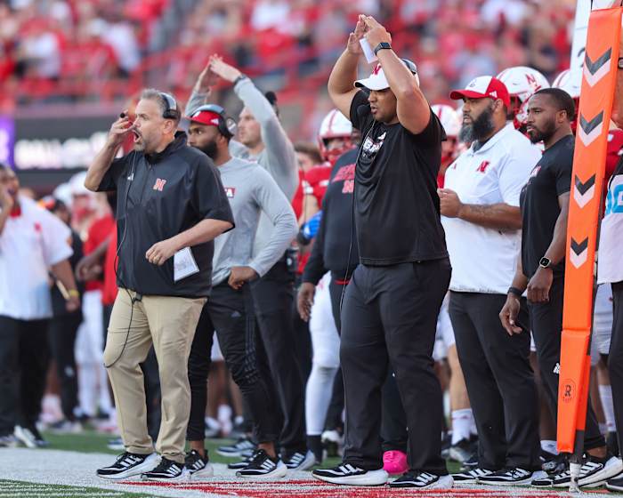 Tony White and Matt Rhule 2023 Nebraska vs Northwestern football